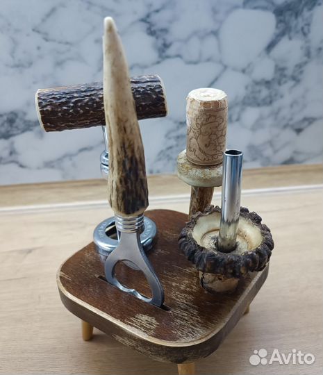 Старинный набор ГДР. штопор открывашка кость рог
