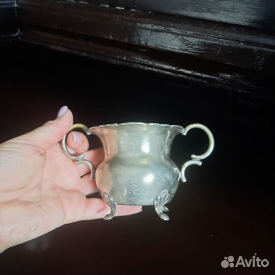 Молочник и сахарница старинные (альпака)