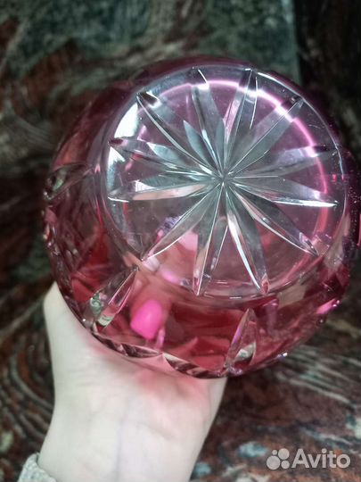 Ваза винтажная Шар цветной хрусталь Германия
