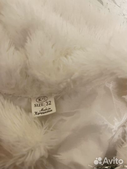 Накидка меховая белая на девочку 3-6 лет