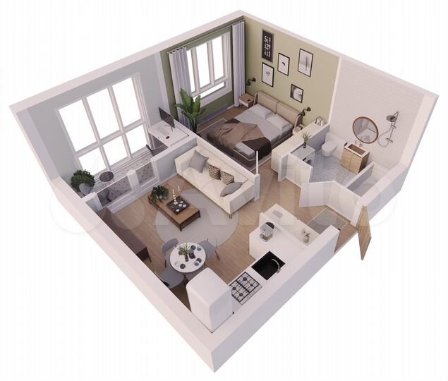 1-к. квартира, 38,3 м², 3/9 эт.