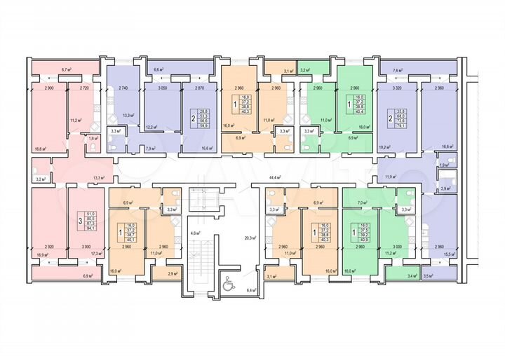 2-к. квартира, 59,9 м², 2/10 эт.