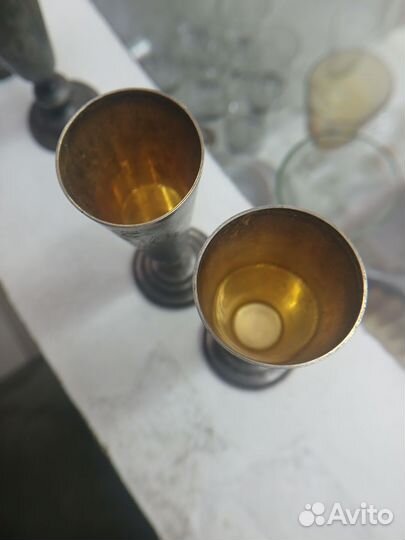 Серебряные рюмки 4 шт. 2 шт 84 проба царские