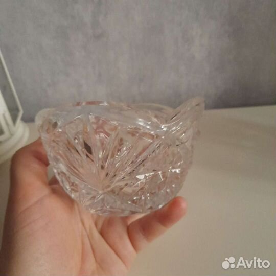 Конфетница / ваза для варенья хрустальная СССР