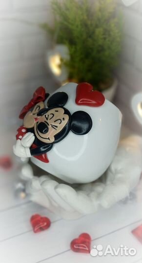 Кружка с Микки Маусом и Мини. Полимерная глина