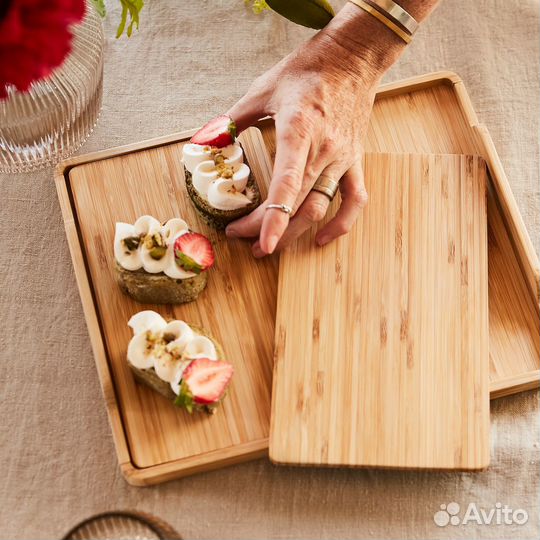 Набор: поднос икеа анледнинг + 2 досточки, бамбук