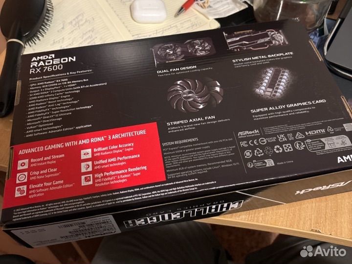 Видеокарта новая Asrock RX 7600 OC 8GB