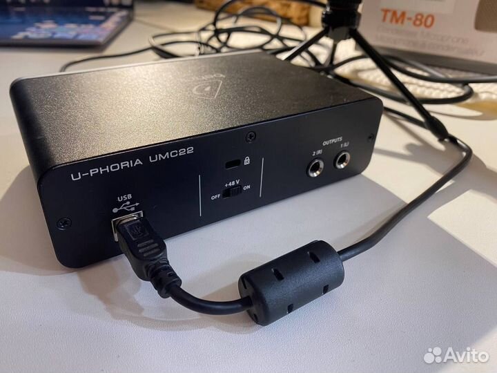 Аудио-карта, микрофон, наушники, поп-фильтр