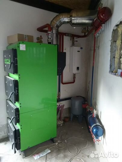 Установка котла,монтаж отопления, тёплый пол