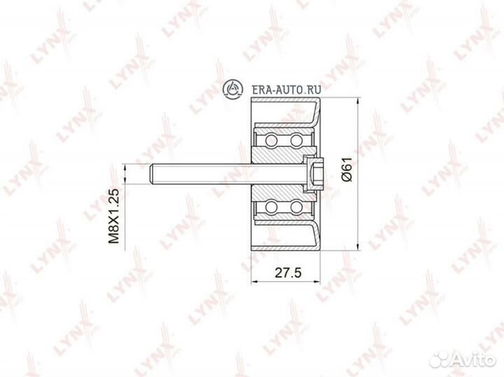 Lynxauto PB3027 Ролик обводной ремня грм