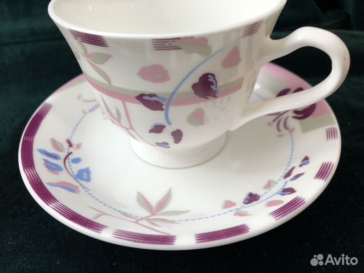 Чашка+блюдце для чая/кофе. Костяной фарфор