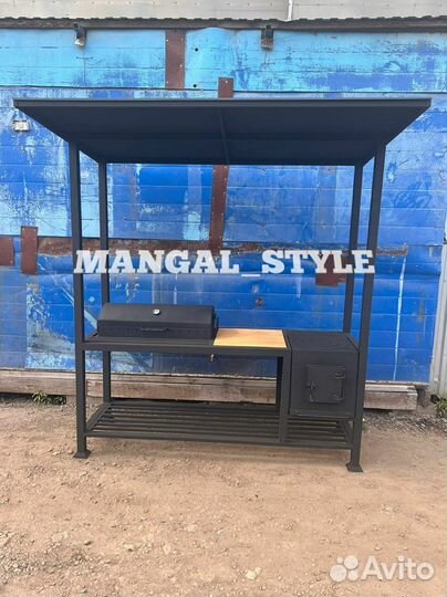 Мангал с печью под казан