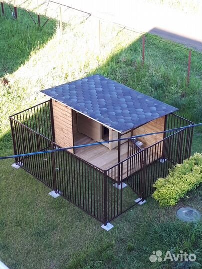 Вольер 3х2 с выгулом и мягкой кровлей