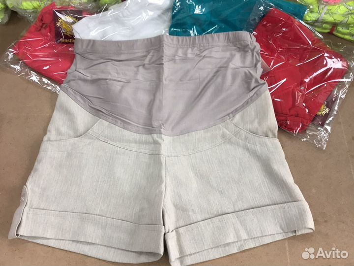 Шорты для беременных натуральный лён
