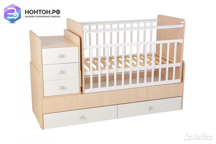 Кровать детская Фея 1100 дуб пастельный / белый