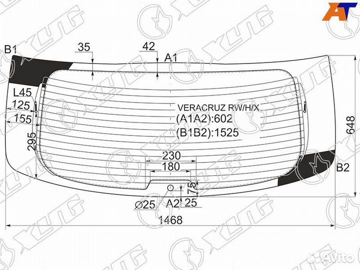 Стекло заднее Hyundai ix55