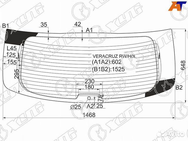 Стекло заднее Hyundai ix55