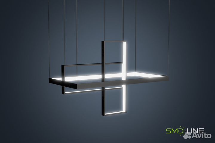 Светодиодная люстра в форме 3-х Прямоугольников