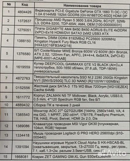 Игровой п/к 144гц