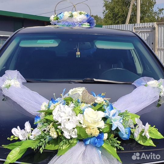 Украшения кольца на машину свадебные