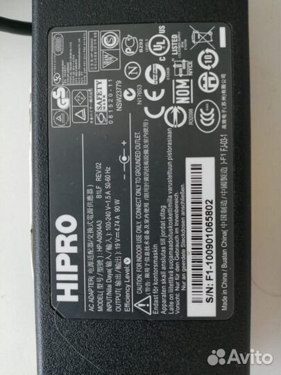 Блок питания/Адаптер (зарядка) hipro HP-A0904A3 бу