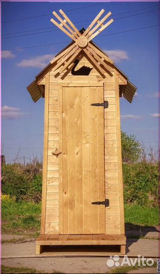 Дачный туалет деревянный прямоугольник RBX