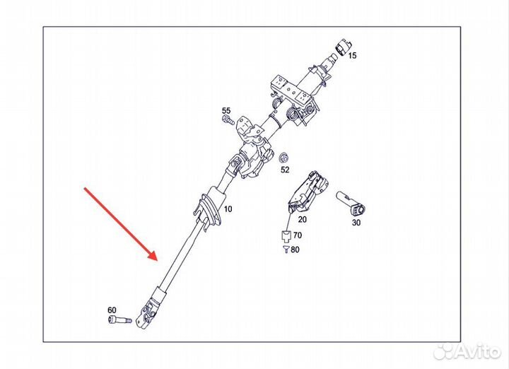 6394620920 Рулевой кардан Mercedes Benz Vito (639)