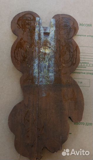 Олимпийский мишка 1980 настенное панно деревянное