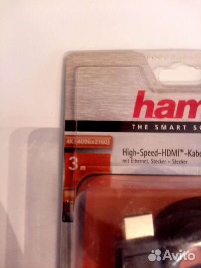 Hama Кабель hdmi 1,4m-m, 3м, 4K 4096#2160