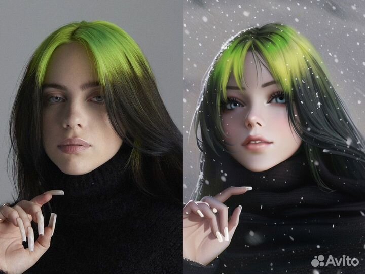 Аватарки по фото нейросеть/digital art