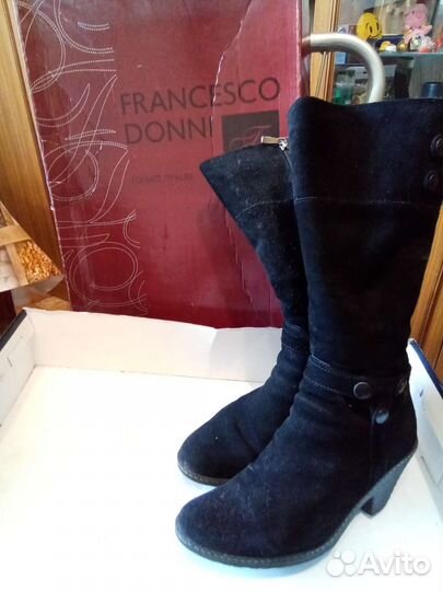 Сапоги натуральная замша