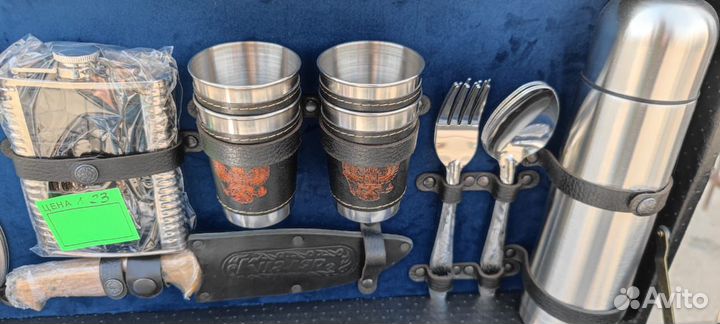 Шашлычный набор в деревянном чемодане №23