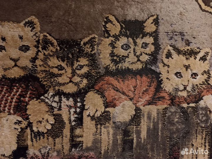 Редчайший винтажный коврик с котиками Италия