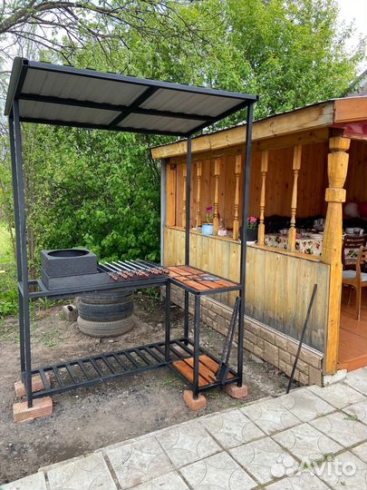 Мангальная зона под крышей