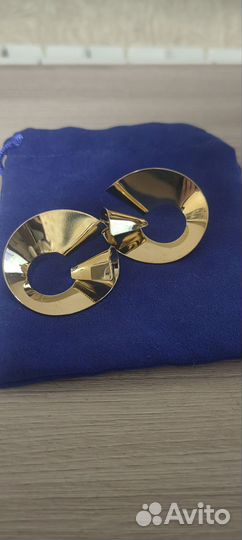 Золотые серьги бижутерия