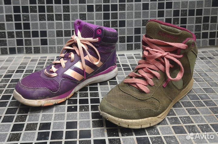 Обувь 35 раз.(зелёные) 36 раз.(фиолетовые )