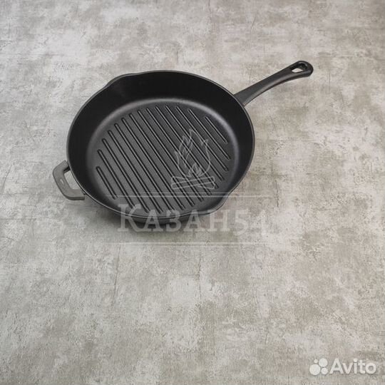 Чугунная сковорода гриль 26 см