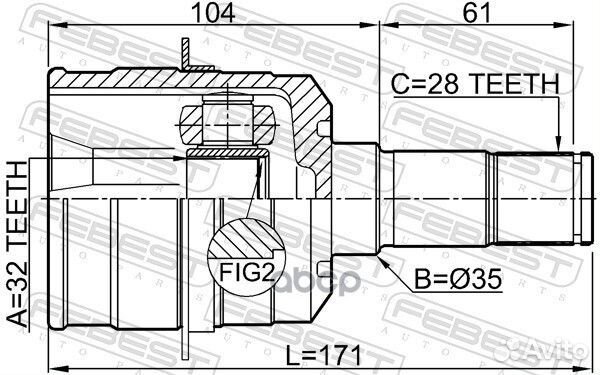 ШРУС внутренний левый к-кт Mazda 5 CW 10-18