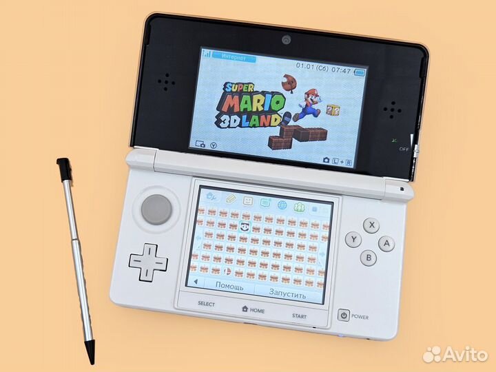 Nintendo 3DS белая, 200 игр, 128 Gb