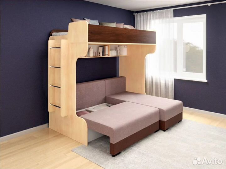 Двухъярусная кровать угловой диван