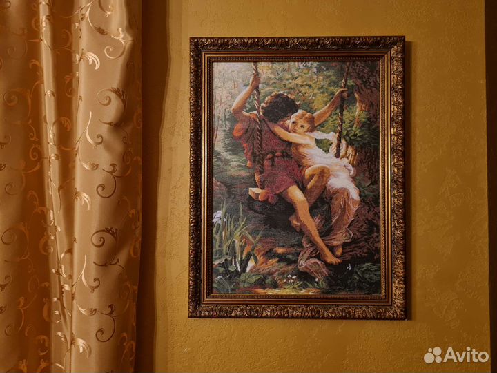 Картина ручной работы техника счетный крест