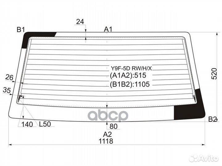 Стекло заднее с обогревом suzuki cultus swift 5
