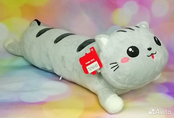 Кот батон обнимашка, длинная мягкая игрушка