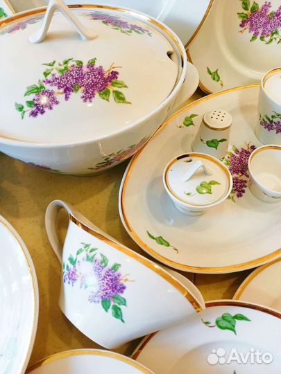 Столовый сервиз сирень дулево 28 предметов