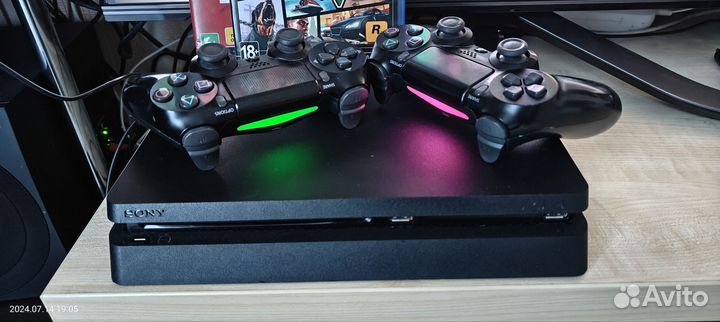 Ps4 slim 1tb + игры