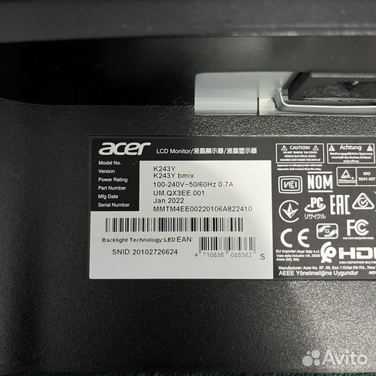 Монитор Acer K243Y