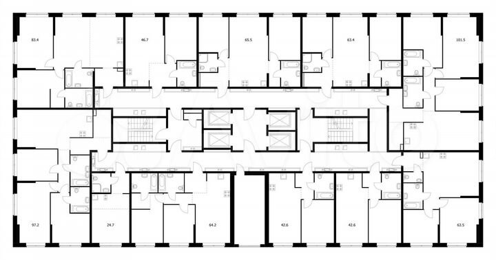 2-к. квартира, 63,4 м², 18/24 эт.