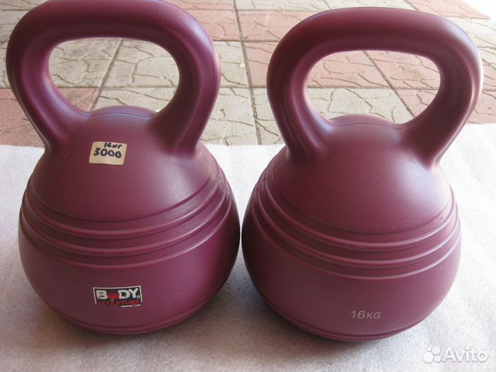 Гиря СССР 16,24 кг и пластиковые