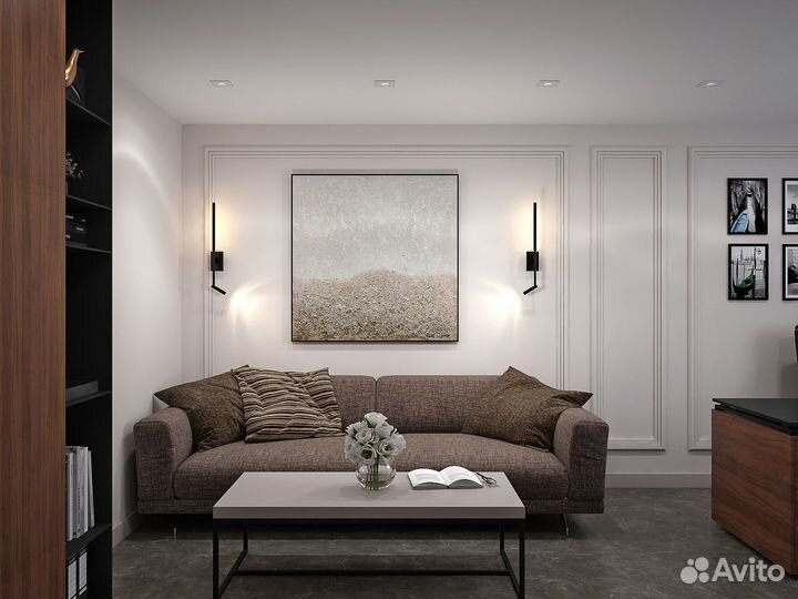 Монтаж 3D панелей, плинтуса, молдинга, багета