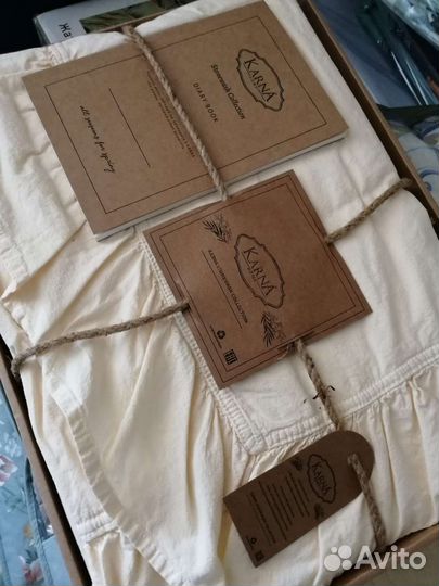 Кпб вареный хлопок 4 наволочки волан Karna